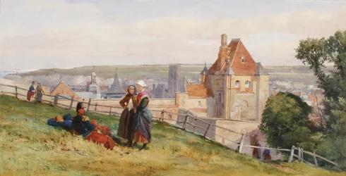 Blick über Dieppe von den Klippen über dem Schloss, ca. 1865